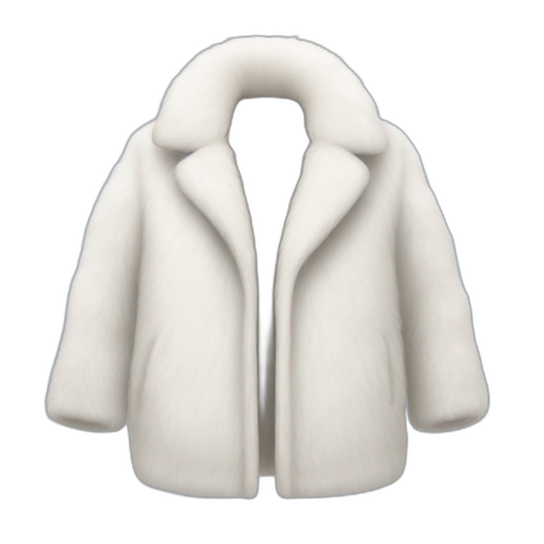 White Fur coat  emoji