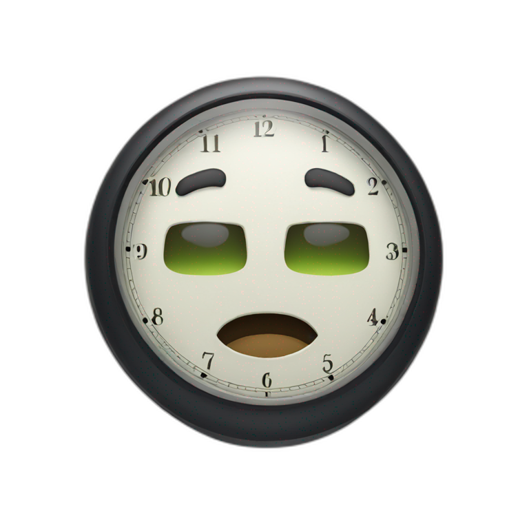Emoji face clock emoji