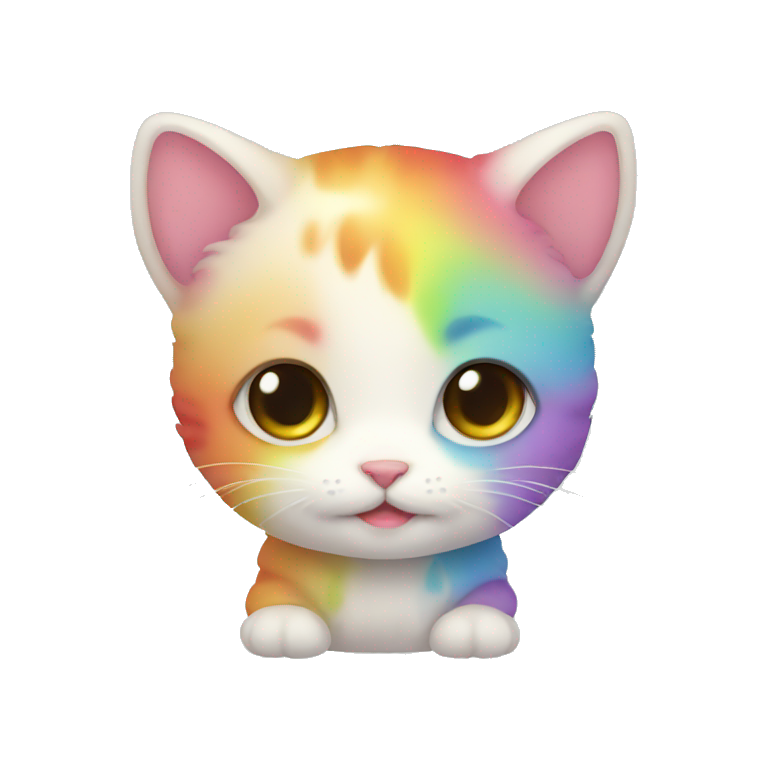 little baby rainbow cat cute emoji