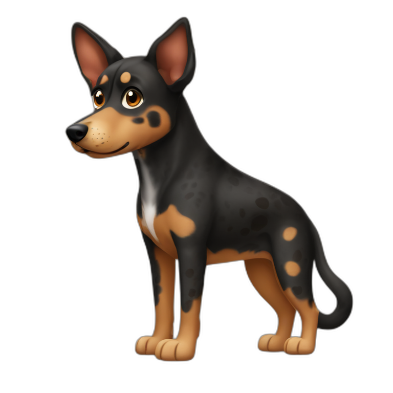 Black and brown Czech spotted dog emoji