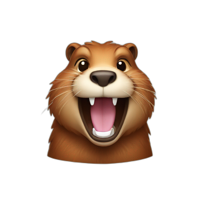 slightly happy beaver emoji