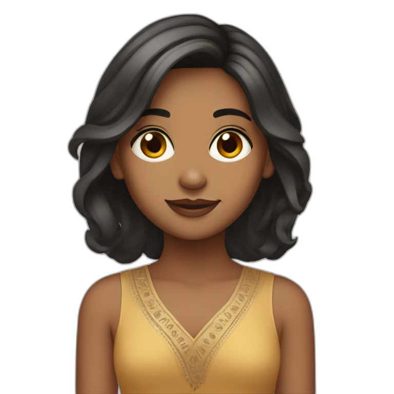 indian girl fair with medium length hair emoji