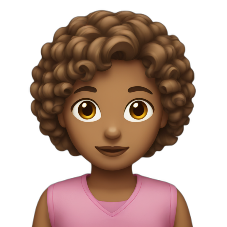 girl with curly brown hair emoji