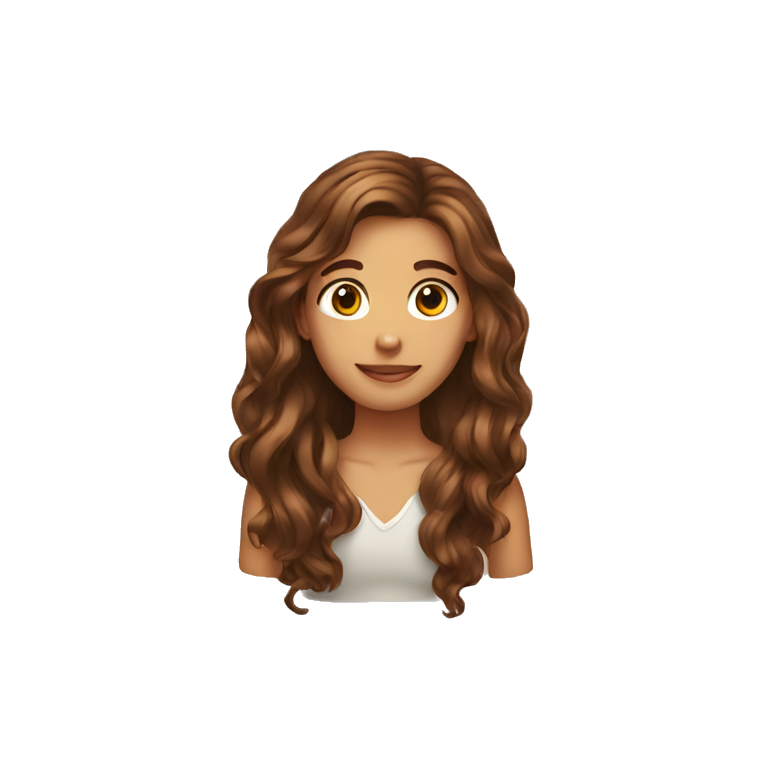 Brown long hair emoji