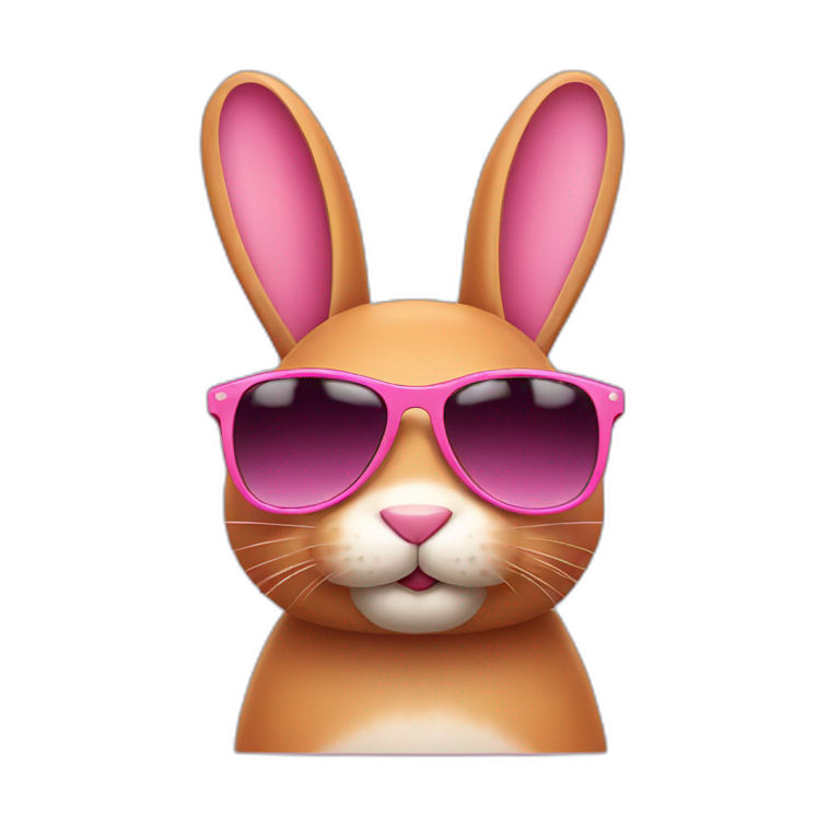 pink rabbit wearing sunglasses emoji