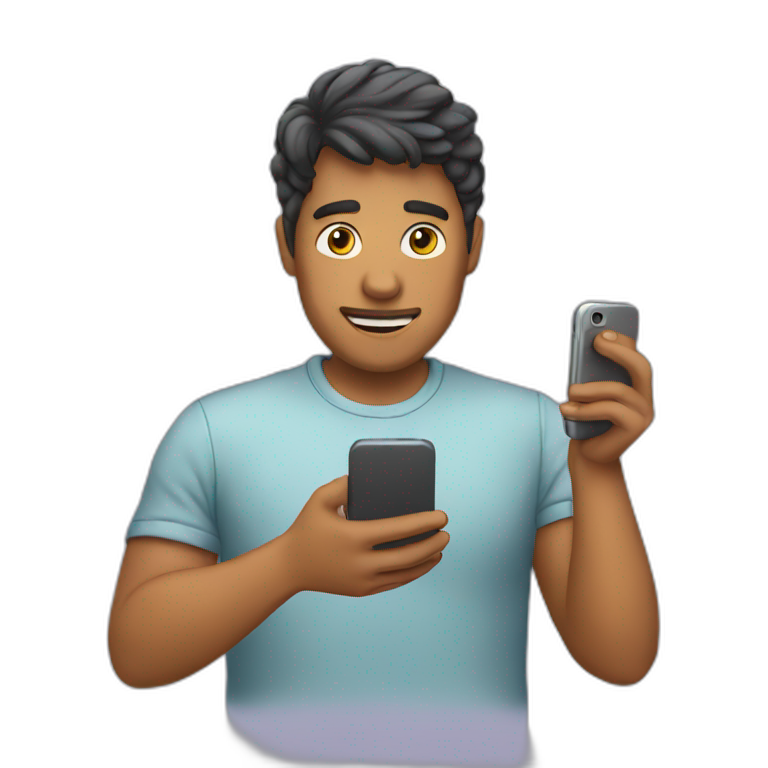 person scrolling through phone emoji