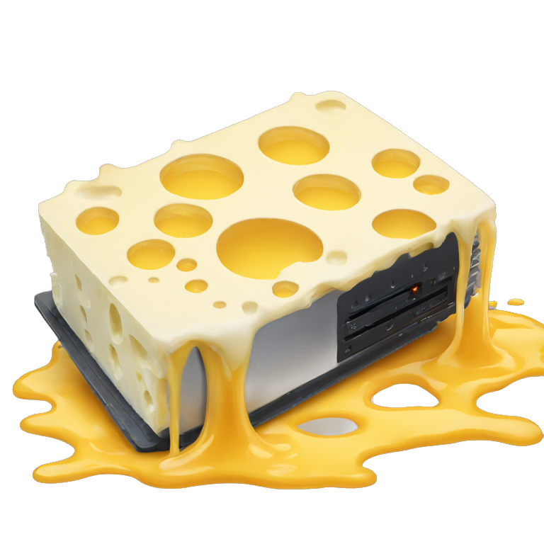 graphics card made of melting cheese emoji
