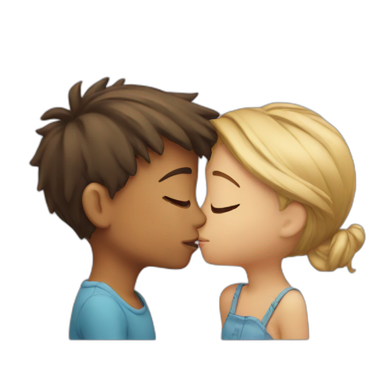 a girl and a boy kissing emoji
