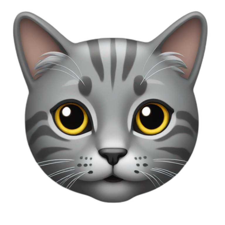 Grey cat with long coat emoji