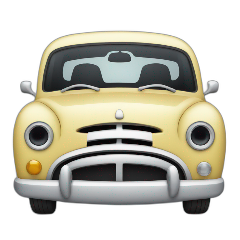  automobile surprised face emoji