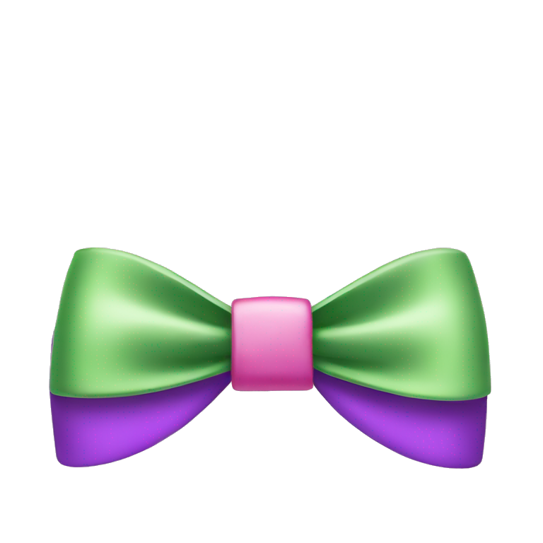 pink, purple and green bow emoji