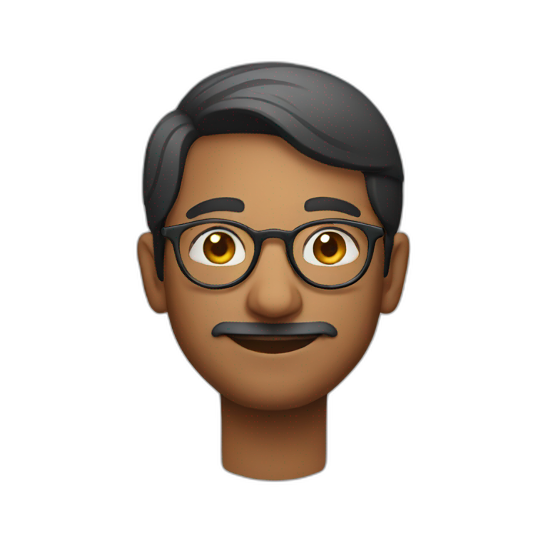 Indian man with round glasses, emoji