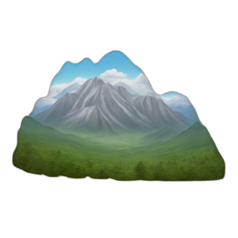 Throwback word written on mountain emoji