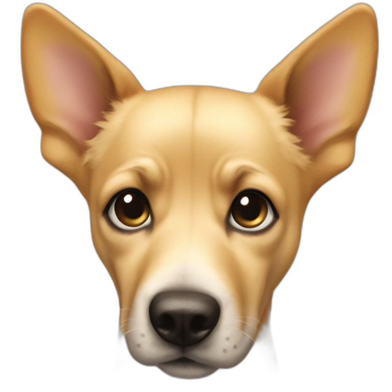 cute fully blond dog pointed ears dark snout emoji