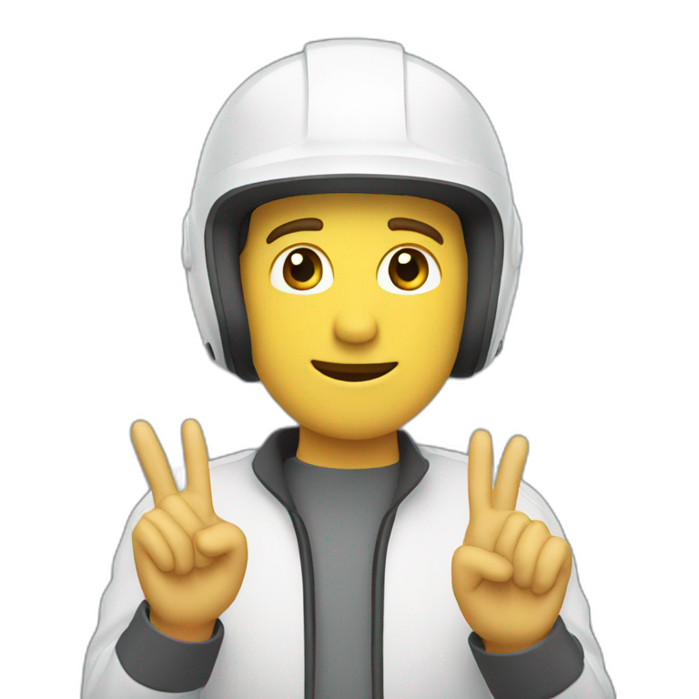 Man wearing helmet doing the 🤷🏼 gesture emoji