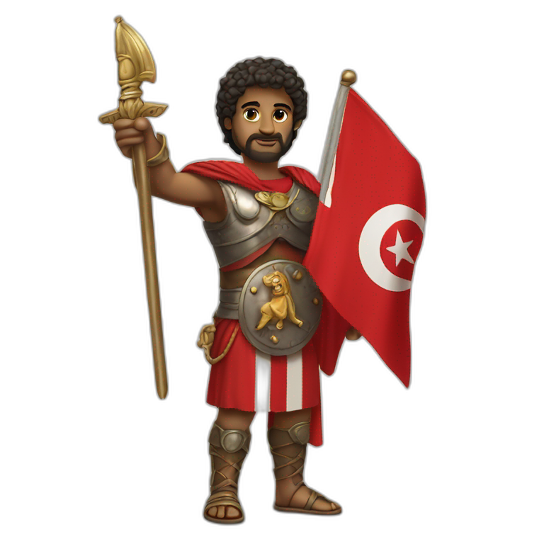 Hannibal barca holding tunisia flag emoji