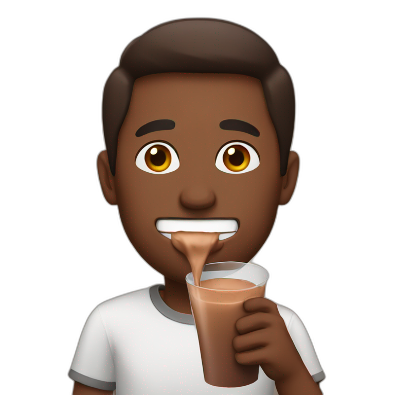 Man drinking chocolate milk emoji