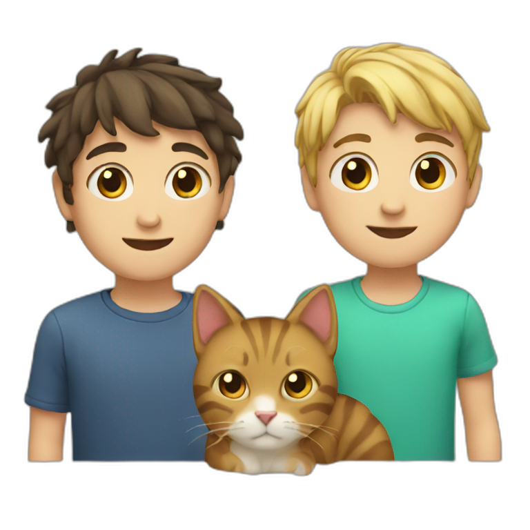 Boy and cat emoji