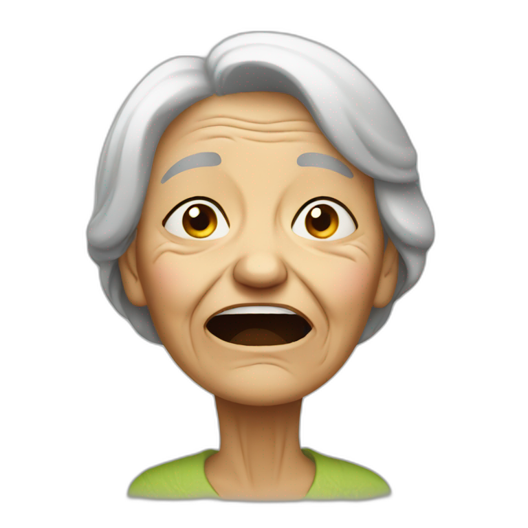 Crying old woman emoji