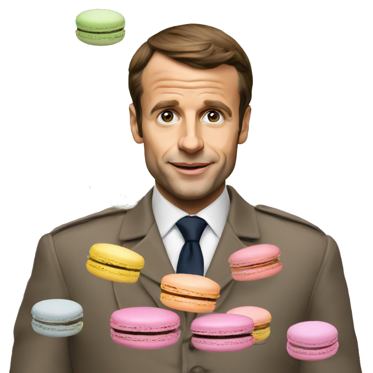 Macron qui mange des macarons  emoji