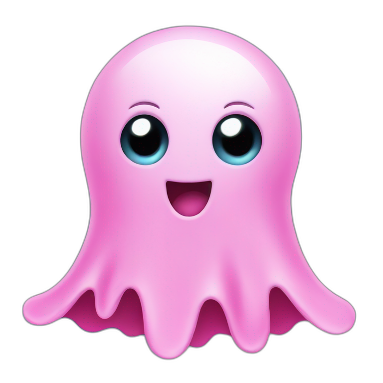 Cute pink ghost emoji