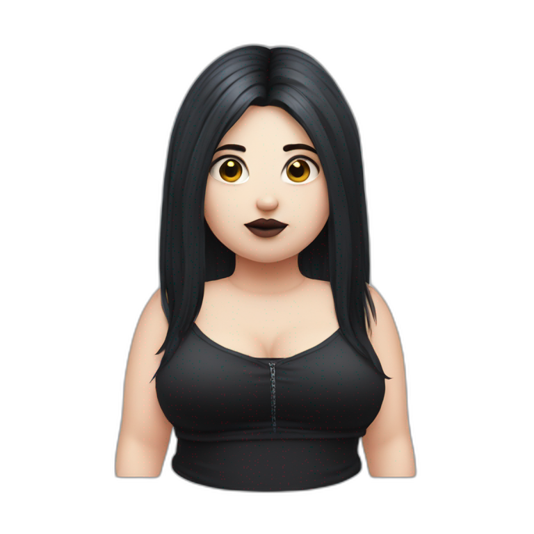 Cute Fat goth girl emoji