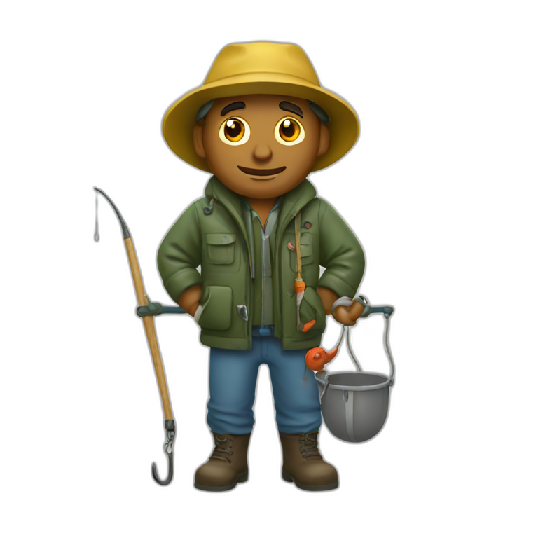 fisherman with hook emoji