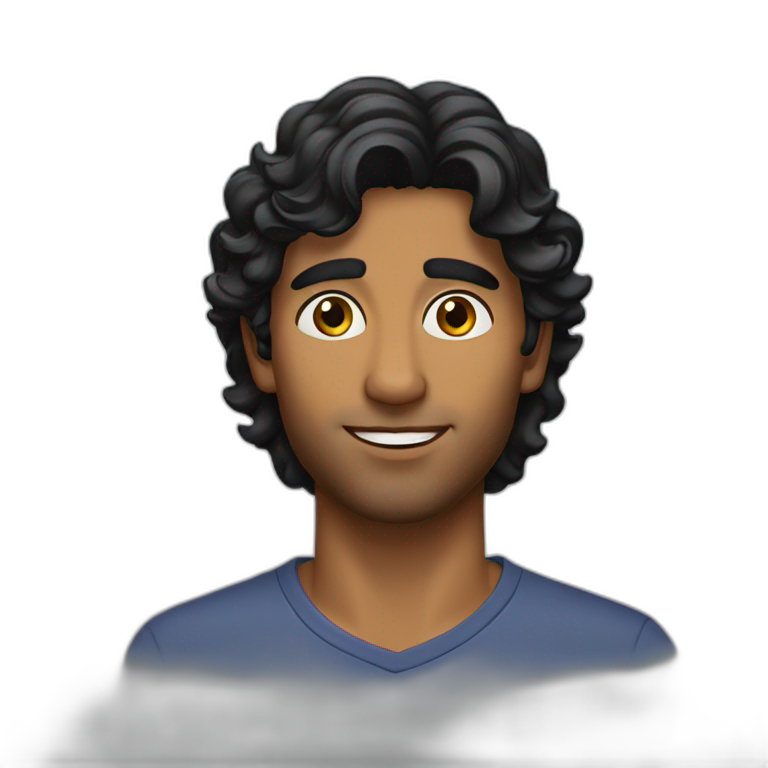 hot sri lankan guy with wavy black hair emoji