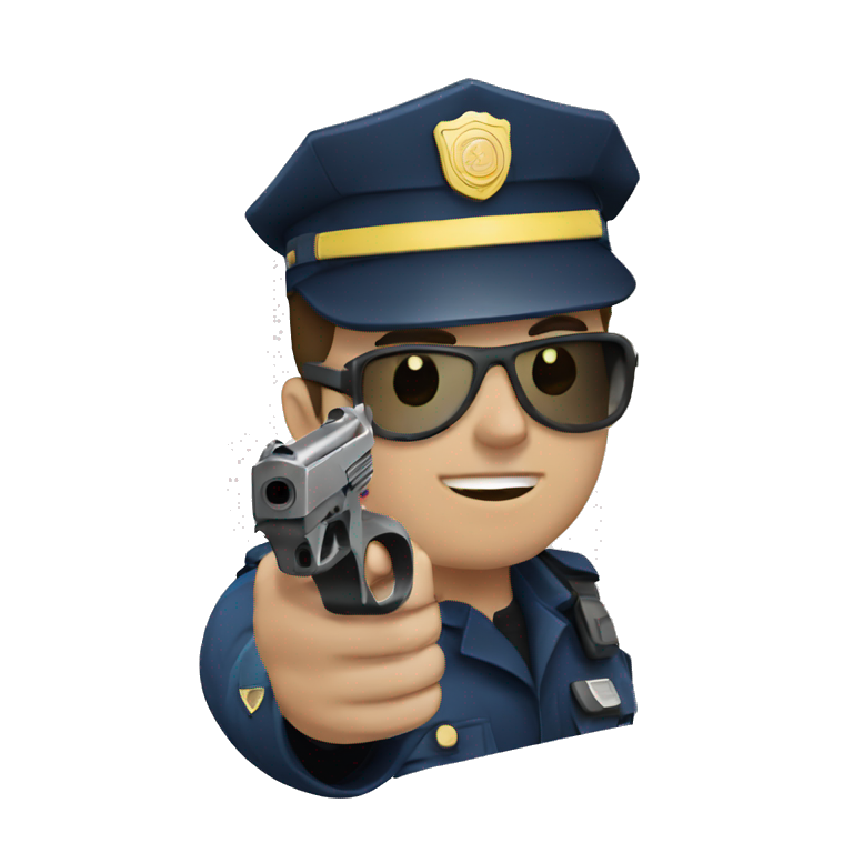 police officer pistol drawn emoji