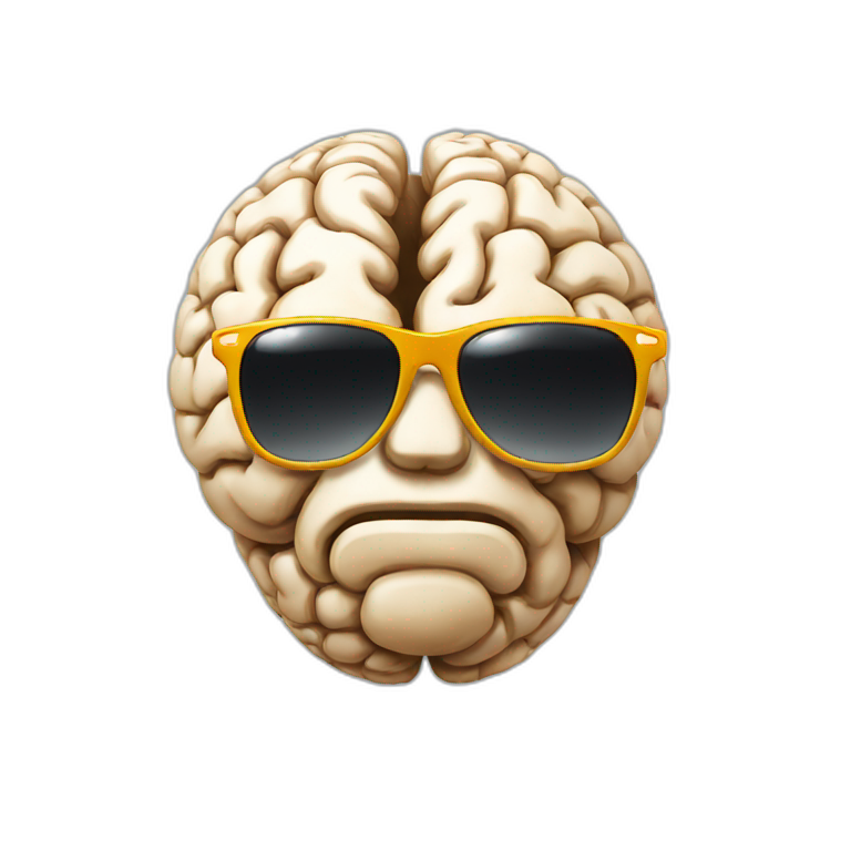 Brain wearing sunglasses emoji