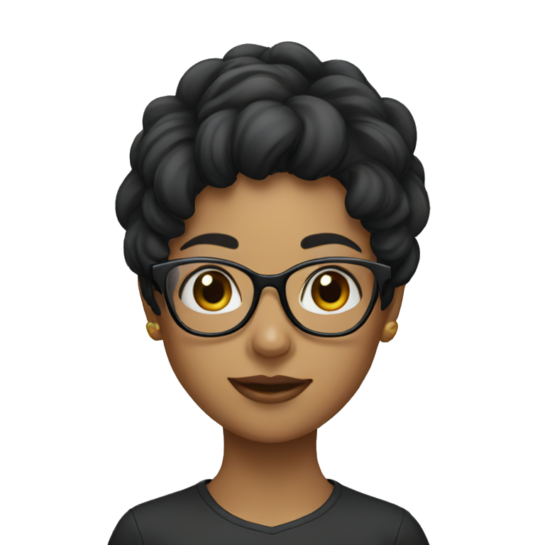 black haired girl in glasses emoji