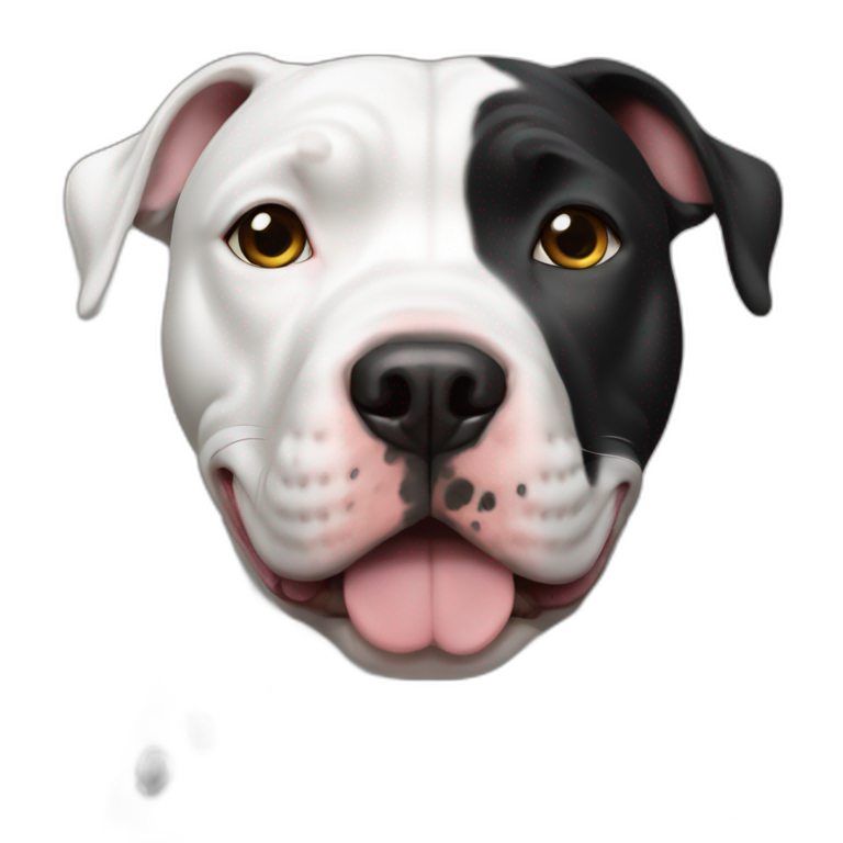 White with black spot pitbull dog emoji