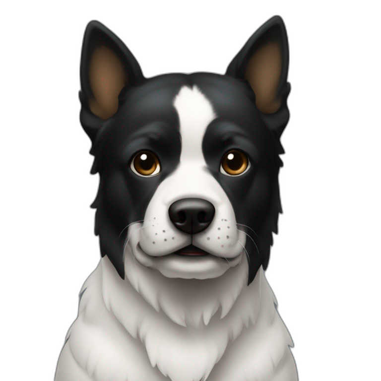 chien noir avec tache blanche sur le torse emoji