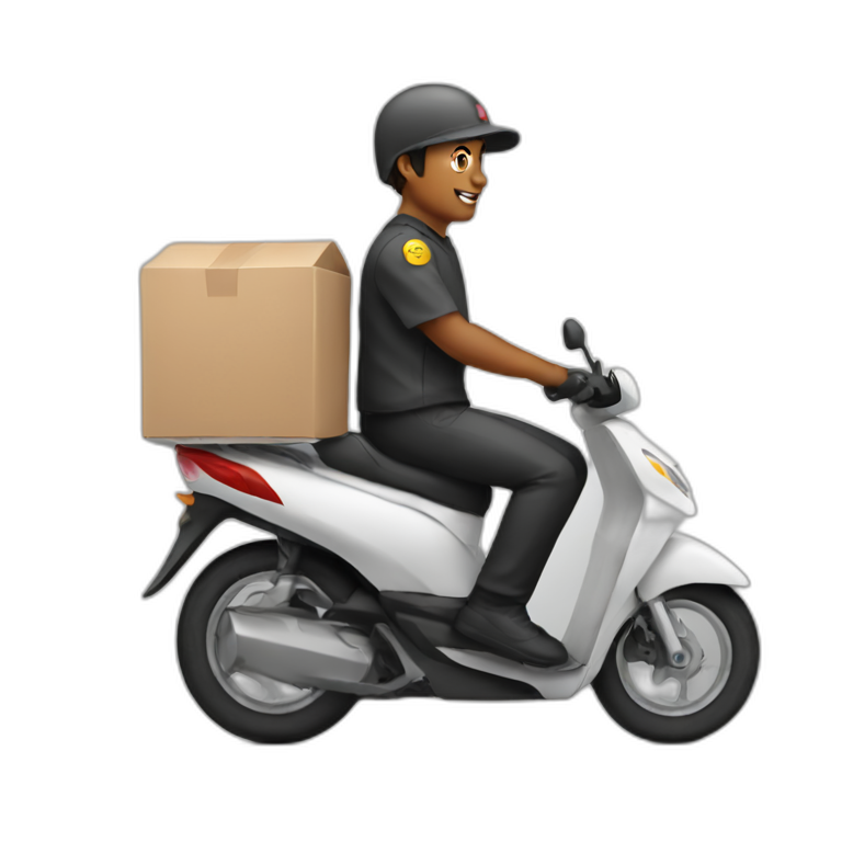 Food delivery rider. emoji