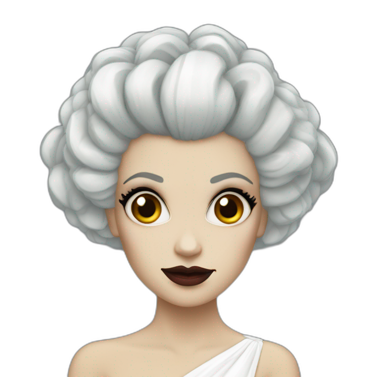 Bride of Frankenstein with dark hair and white streaks emoji