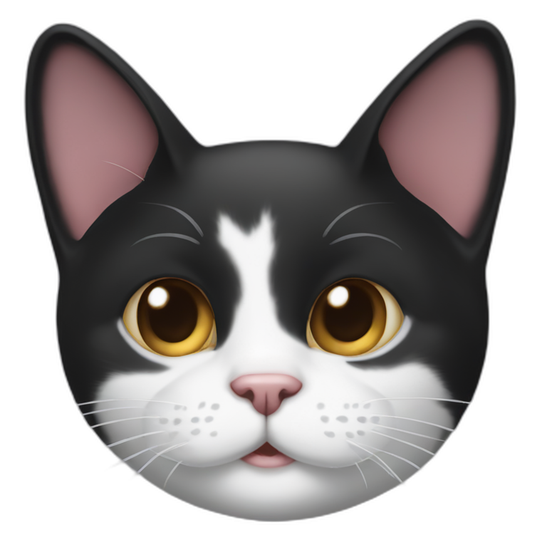 tuxedo cat snipped left ear ✂ emoji