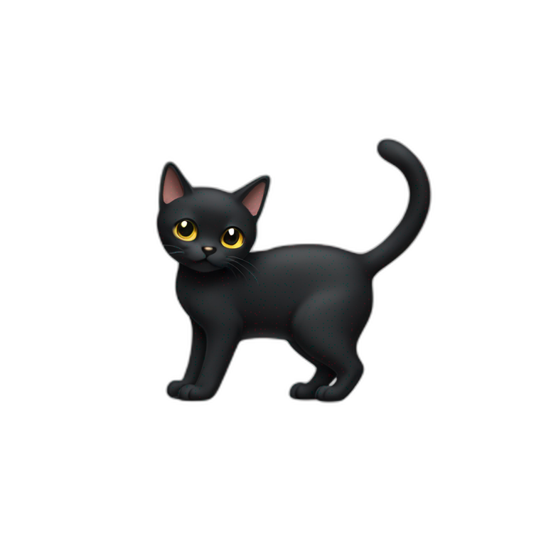 short-tail-all-black-cat-body emoji