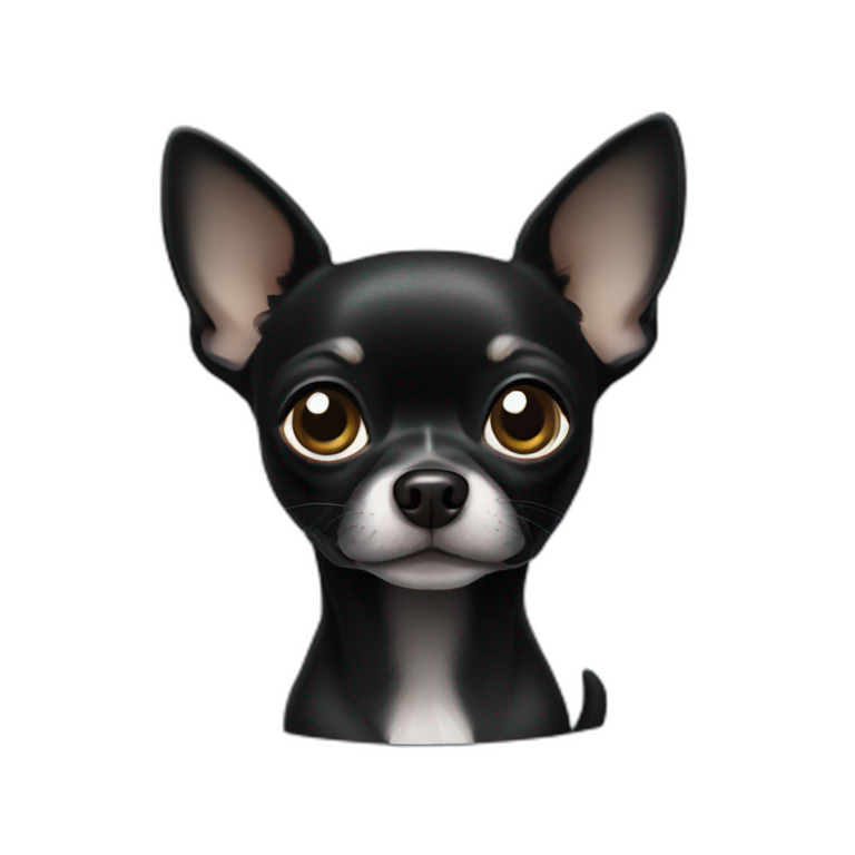 Fully Black chihuahua emoji