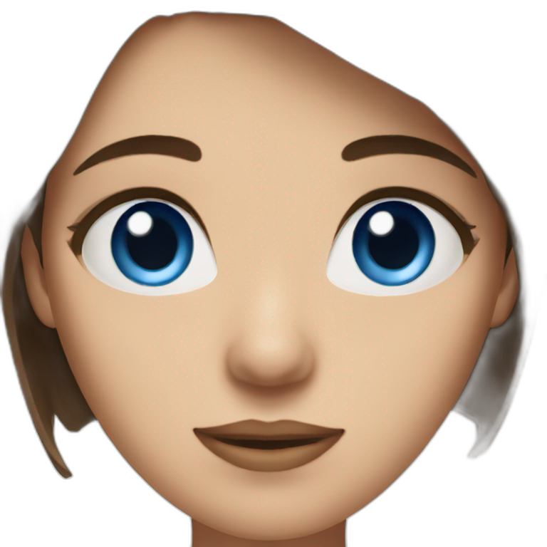 woman with brown hair and blue eyes emoji