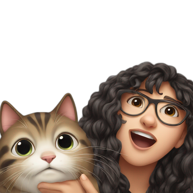 girl with cat and glasses emoji