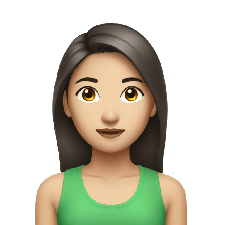 asian girl sporty brown eyes emoji