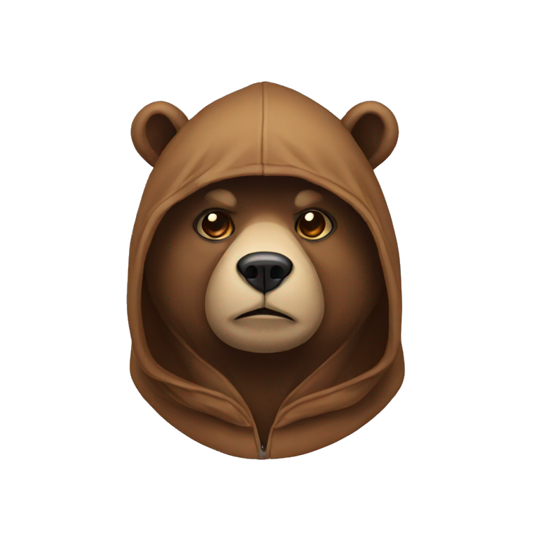 Bear with hacker hood emoji
