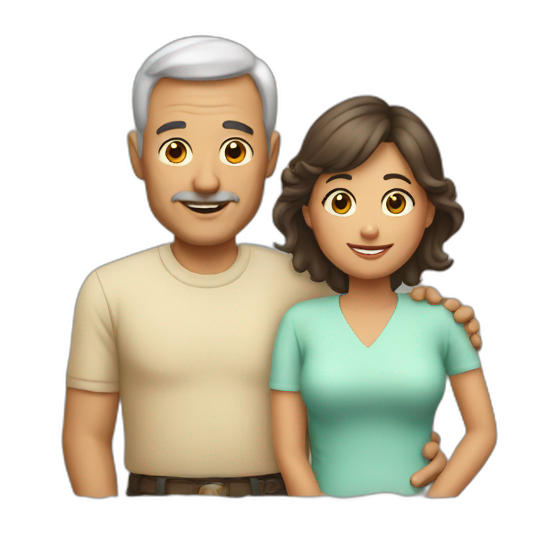 My dad with mom emoji