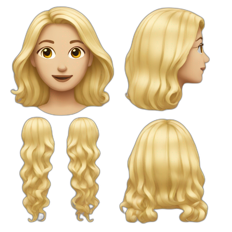 Woman long blond hair emoji