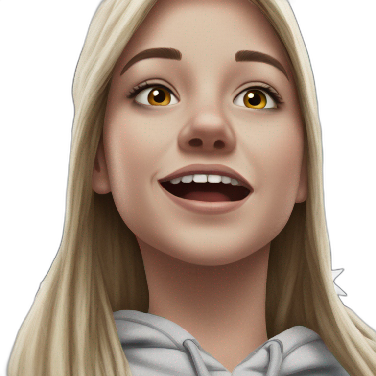 blonde girl in hoodie portrait emoji
