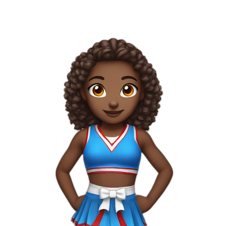 girl cheerleader blue red kostüm brown eyes emoji