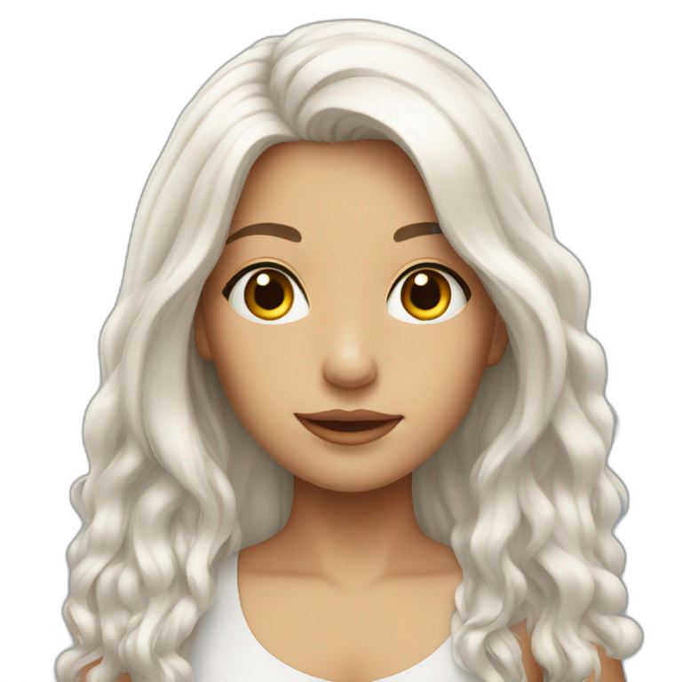 A girl with long white hair emoji