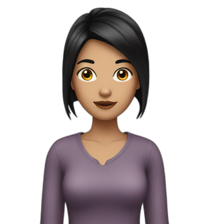 a girl with black hair emoji