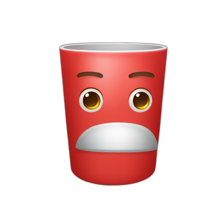 vaso rojo con cara triste emoji