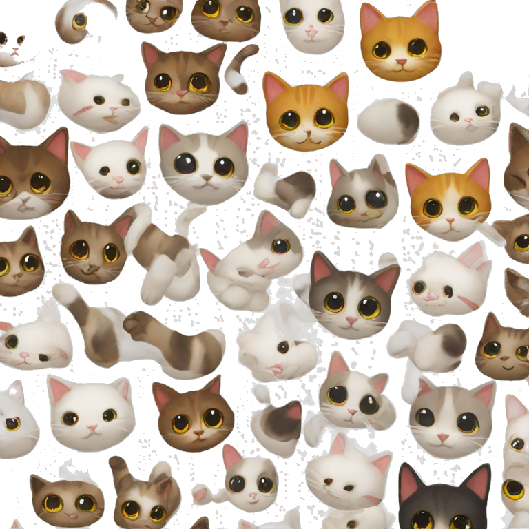 Gato tierno con varios gestos con las patitas emoji